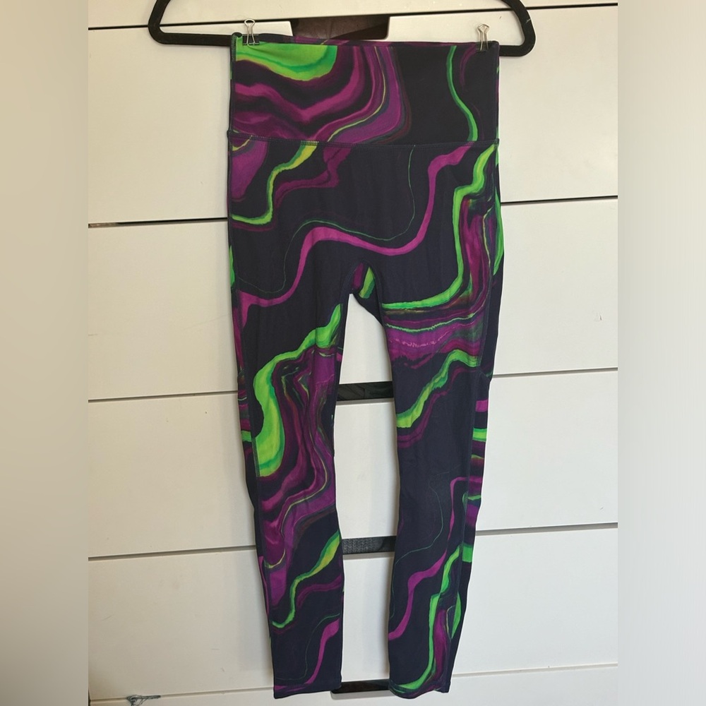 Fabletics green and purple leggings size Small sold out on website